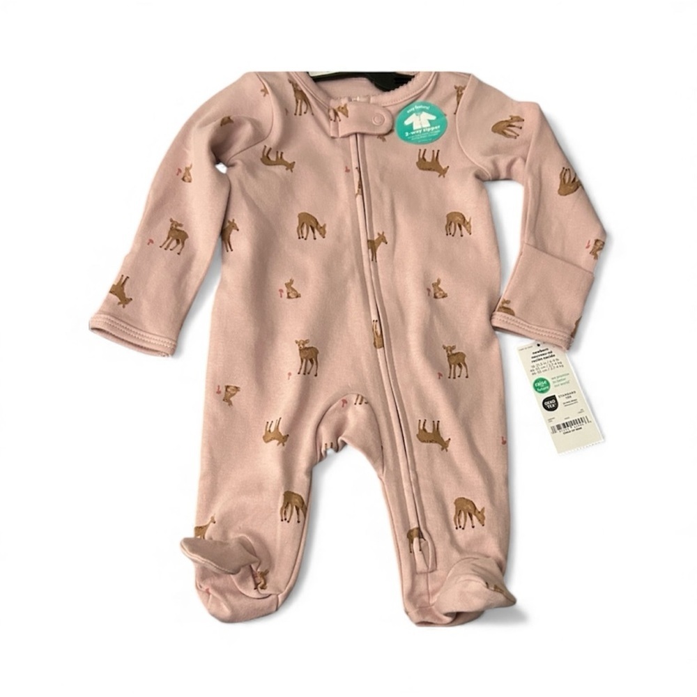 Carter's Light Pink Deer Print Footie